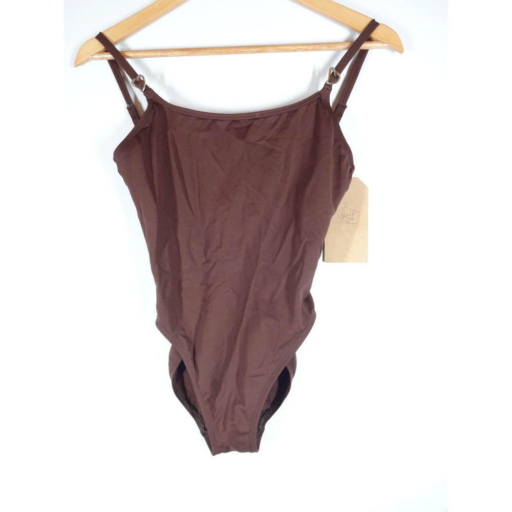 Vintage 90s Victoria's Secret One Piece Swimsuit Women 8 Brown High Leg Retro